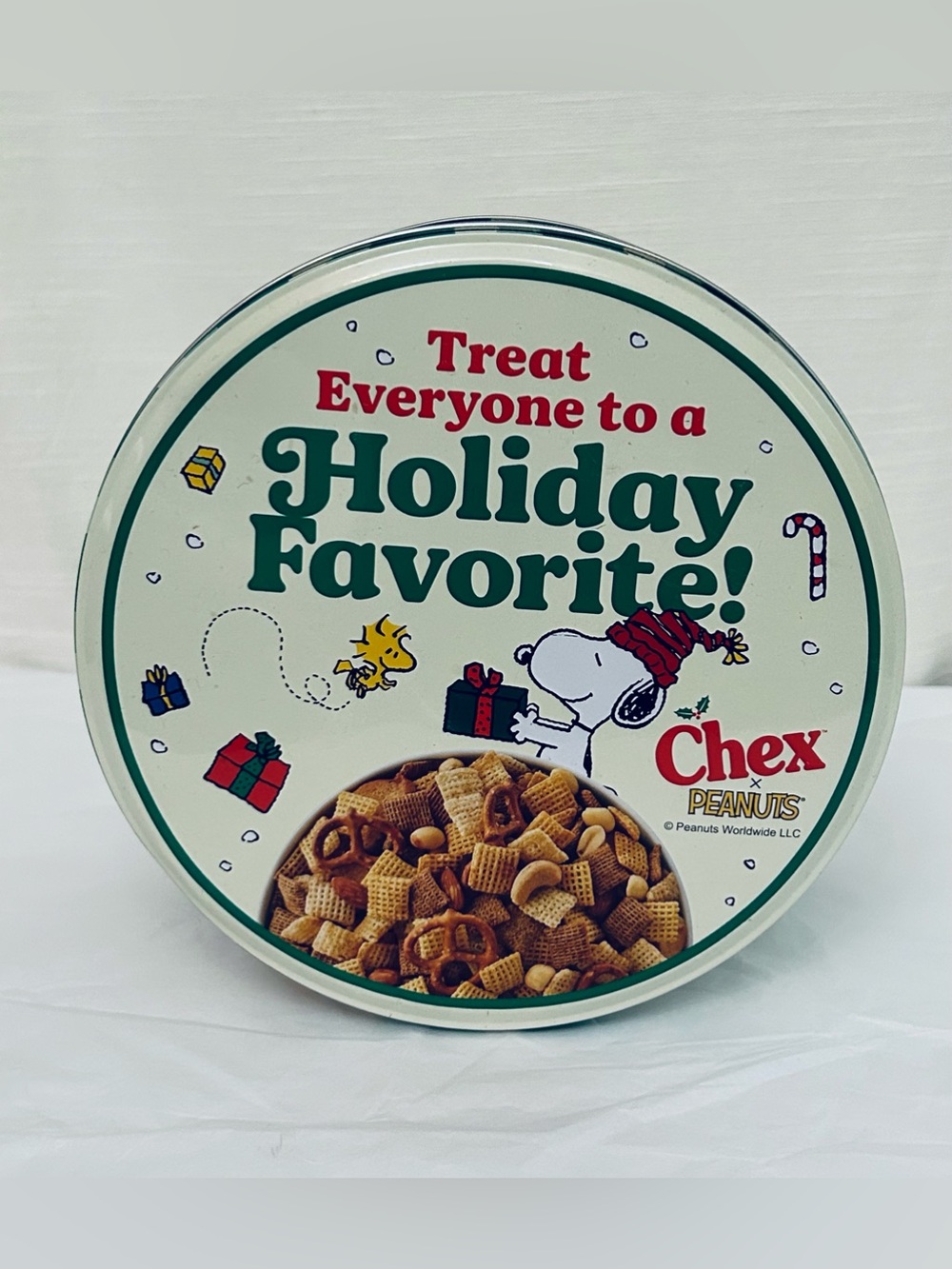 Peanuts and Chex Holiday Favorite Tin 2025 Charlie Brown Snoopy